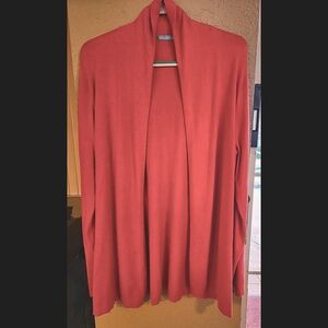 J. McLaughlin Open-Front Coral Sweater Cardigan